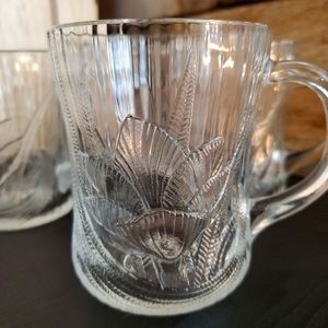 Arcoroc Canterbury vintage glass Mugs set of 4